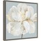 Garden Queen II (White Peony Flower) by Asia Jensen 16-in. W x 16-in. H. Canvas Wall Art Print Framed in Grey